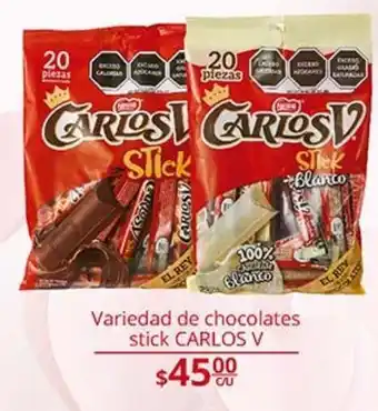 La Comer Chocolates stick carlos v oferta