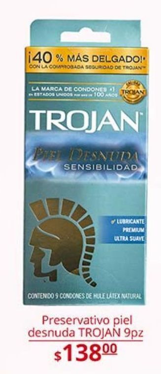 La Comer Preservativo piel desnuda trojan 9pz oferta