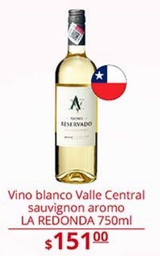 La Comer Vino blanco valle central sauvignon aromo la redonda 750ml oferta