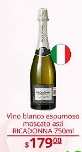 La Comer Vino blanco espumoso moscato asti ricadonna 750ml oferta