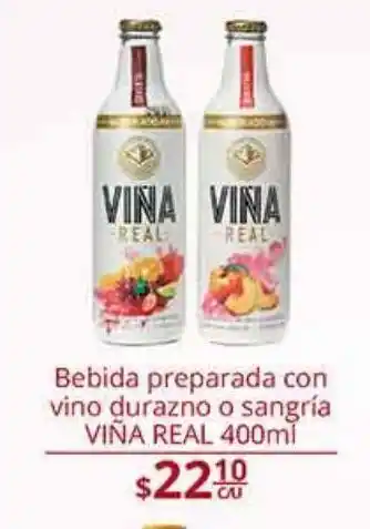 La Comer Bebida preparada con vino durazno o sangría viña real 400ml oferta