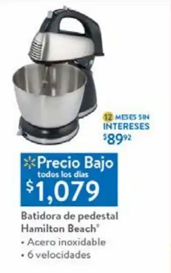 Walmart Batidora de pedestal hamilton beach 6 vel oferta