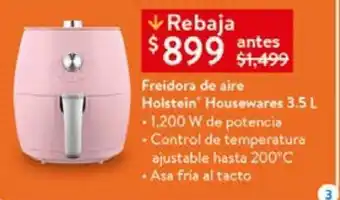 Freidora de aire holstein houseware 3,5l 1200w