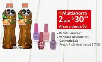 Walmart Bebida fuze tea 600ml x 2 oferta