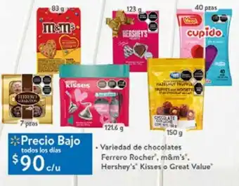 Walmart Variedad de chocolates ferrero rocher 7 pzas oferta
