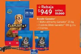 Walmart Bundle ganador 1 bulto 25kg + 2 sobres bites 100g + 1 correa oferta