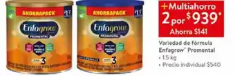 Walmart Variedad de formula enfagrow promental 1,5kg x 2 oferta