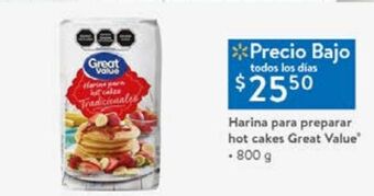 Walmart Harina para hot cakes great value 800g oferta