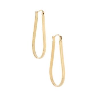 Nacional Monte de Piedad Arracadas lisas en oro amarillo 14 kilates. oferta