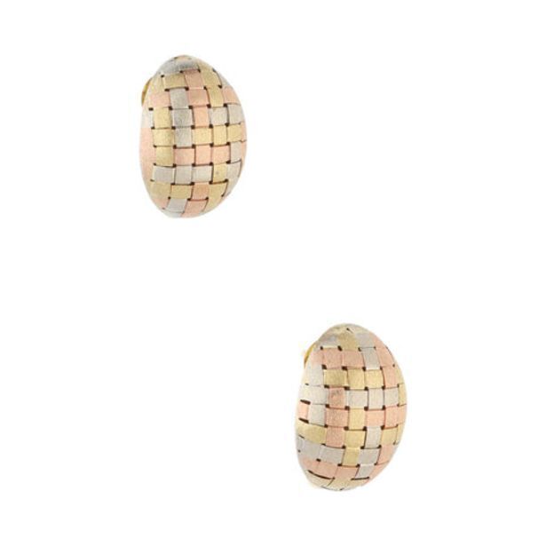 Nacional Monte de Piedad Aretes diseño especial en oro tres tonos 14 kilates. oferta