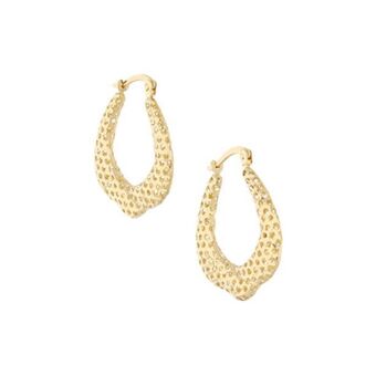 Nacional Monte de Piedad Arracadas caladas en oro amarillo 14 kilates. oferta