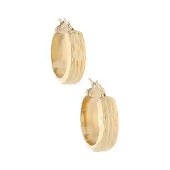 Nacional Monte de Piedad Arracadas huecas labradas en oro amarillo 14 kilates. oferta