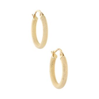 Nacional Monte de Piedad Arracadas huecas en oro amarillo 14 kilates. oferta