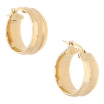 Nacional Monte de Piedad Arracadas acanaladas en oro amarillo 14 kilates. oferta
