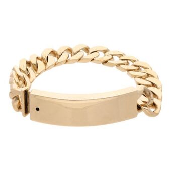 Nacional Monte de Piedad Esclava eslabón barbado en oro amarillo 14 kilates. oferta