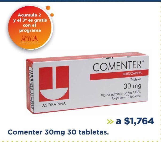 Farmacia San Pablo Comenter 30mg 30 tabletas. oferta