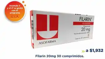 Farmacia San Pablo Filarin 20mg 30 comprimidos. oferta