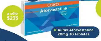 Aurax atorvastatina 20mg 30 tabletas.