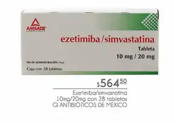 Fresko Ezetimiba / simvastatina 10mg/20mg con 28 tabletas oferta