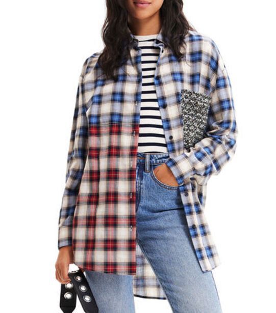 Palacio de Hierro Camisa con cuadros manga larga mujer oferta