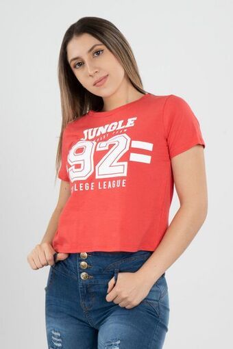 Santory Playera con estampado manga corta oferta