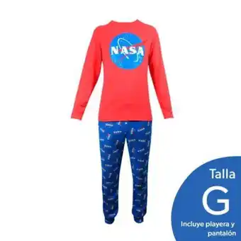 Sam's Club Pijama para caballero nasa roja/azul talla g 2 pzas oferta