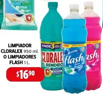 Farmacias Guadalajara Cloralex Limpiador 950ml o Limpiadores Flash 1L oferta