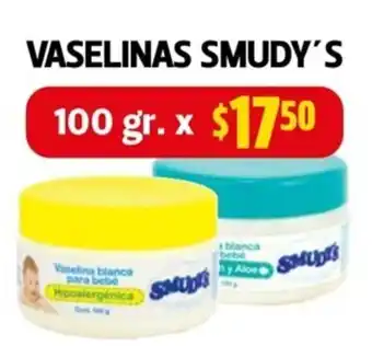 Farmacias Guadalajara Smudy's Vaselinas 100gr oferta