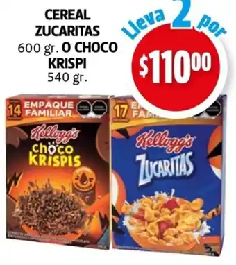 Farmacias Guadalajara Cereal Zucaritas 600 gr o Choco Krispi 540 gr oferta