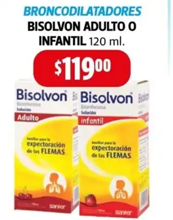 Farmacias Guadalajara Bisolvon Adulto o Infantil 120ml oferta