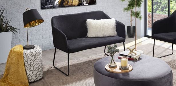 Muebles Dico Sofá 2 plazas laia negro oferta