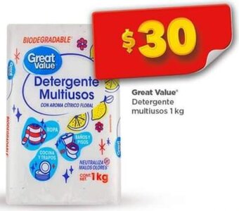 Bodega Aurrerá Great Value Detergente Multiusos 1kg oferta
