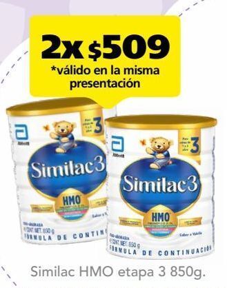 Farmacia San Pablo Similac hmo et3 1-3 años lat c/850gr oferta