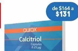 Farmacia San Pablo Aurax calcitriol 0.25mcg c/30 cap oferta