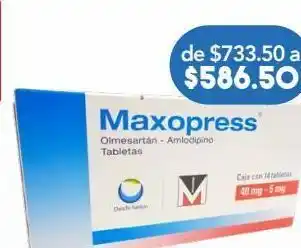Farmacia San Pablo Maxopress tab 40/5 mg caj c/14 oferta