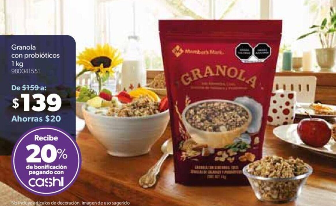 Granola con Probióticos 1kg oferta en Sam's Club