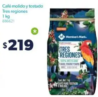 Sam's Club Café Molido y Tostado Tres Regiones 1kg oferta