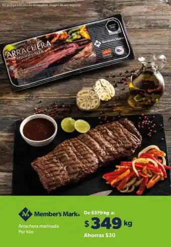 Sam's Club Member's Mark Arrachera Marinada por kilo oferta