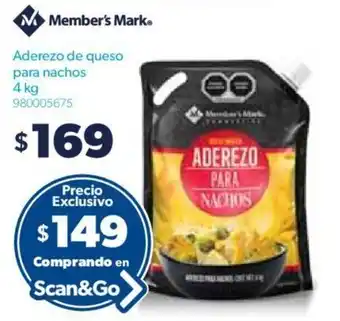 Sam's Club Member's Mark Aderezo de Queso para Nachos 4kg oferta