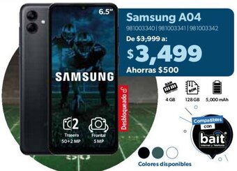 Sam's Club Samsung A04 oferta
