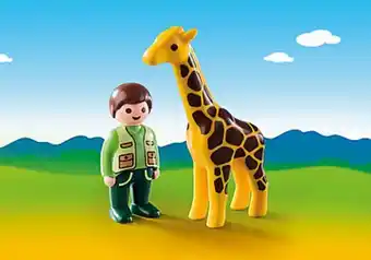Playmobil 9380 1.2.3 cuidador con jirafa oferta