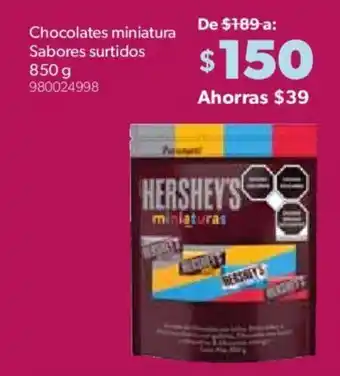Sam's Club Hershey's Chocolates Miniatura Sabores Surtidos 850g oferta