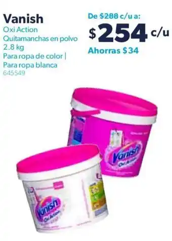 Sam's Club Vanish Oxi Action Quitamanchas en Polvo 2.8kg para Ropa de Color | Blanca oferta