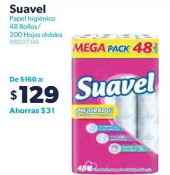 Sam's Club Suavel Papel Higiénico 48 rollos / 20 hojas dobles oferta