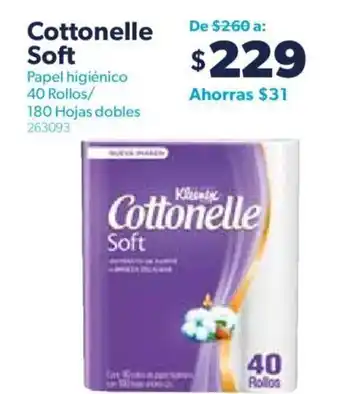 Cottonelle Soft Papel Higiénico 40 rollos / 180 hojas dobles