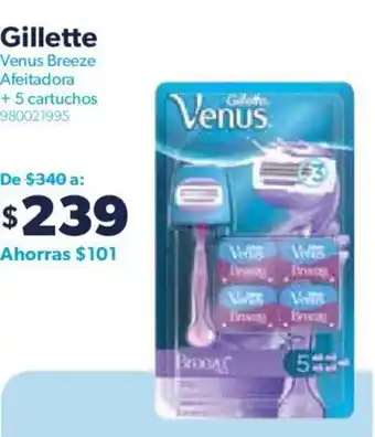 Sam's Club Gillette Venus Breese Afeitadora + 5 cartuchos oferta