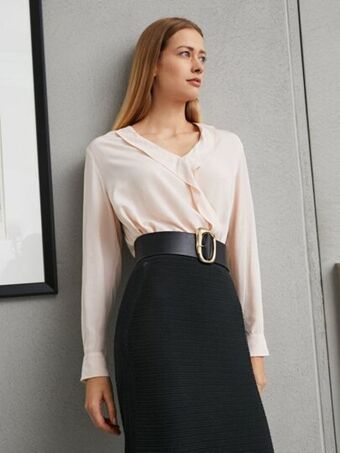 SHEIN Motf premium top viscosa ribete con fruncido oferta