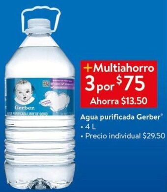 Walmart Agua Purificada Gerber 4L oferta