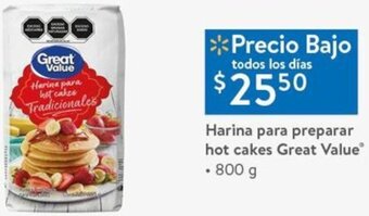 Walmart Harina para Preparar Hot Cakes Great Value 800g oferta