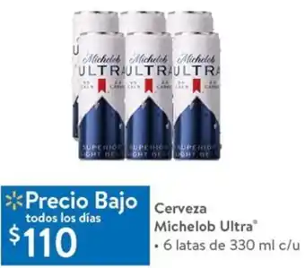 Walmart Cerveza Michelob Ultra 6 Latas de 330ml oferta